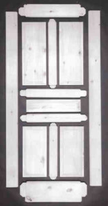 Knotty pine, mortise and tenon, 5 panel door, custom door, vintage